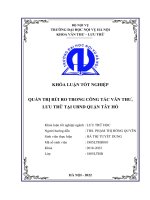 Quản trị rủi ro trong công tác văn thư, lưu trữ tại UBND quận tây hồ 