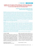 Nghiên cứu ứng dụng công nghệ thu nước đáy sông suối nhằm nâng cao hiệu quả công trình cấp nước sinh hoạt và sản xuất trên địa bàn tỉnh Điện Biên