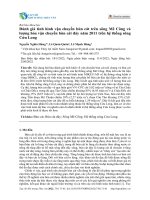 Đánh giá tình hình vận chuyển bùn cát trên sông Mê Công và lượng hóa vận chuyển bùn cát đáy năm 2011 trên hệ thống sông Cửu Long