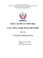 BÁO cáo đồ án môn học các CÔNG NGHỆ PHẦN mềm mới đề tài xây DỰNG WEB bán HÀNG 