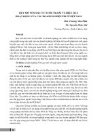Quy mô vốn đầu tư nước ngoài và hiệu quả hoạt động của các doanh nghiệp FDI ở Việt Nam