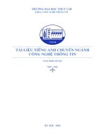 Tài liệu Tiếng Anh chuyên ngành Công nghệ thông tin - ĐH Thủy lợi