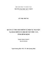 Quản lý thu bảo hiểm xã hội tự nguyện tại bảo hiểm xã hội huyện phù cát, tỉnh bình định 