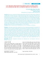 Các phương pháp kiểm tra định lượng sự đồng nhất của chuỗi số liệu mưa: Áp dụng cho lưu vực sông Cả