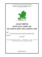 Giáo trình Tính toán thiết kế hệ thống điều hòa không khí (Nghề: Kỹ thuật máy lạnh và điều hòa không khí - Cao đẳng) - Trường CĐ nghề Đà Nẵng