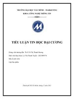 TIỂU LUẬN TIN học đại CƯƠNG bài 1 soạn thảo đoạn văn bản theo mẫu một THOÁNG đà lạt 