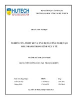 Nghiên cứu, thiết kế và ứng dụng công nghệ tạo mẫu nhanh trong lĩnh vực y tế