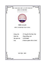 Xã hội học đại cương nhận thức của sinh viên Học viện Báo chí và Tuyên truyền về quan hệ tình dục an toàn