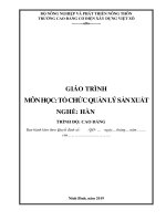 Giáo trình Tổ chức quản lý sản xuất (Nghề: Hàn - Cao đẳng) - Trường Cao đẳng Cơ điện Xây dựng Việt Xô