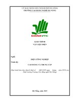 Giáo trình Vật liệu điện (Nghề: Điện công nghiệp) - Trường CĐ nghề Đà Nẵng