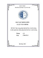 ĐỀ bài thực trạng pháp luật thuế bảo vệ môi trường và kiến nghị hoàn thiện pháp luật thuế bảo vệ môi trường  