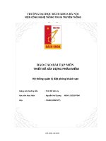 BÁO CÁO BÀI TẬP MÔN THIẾT KẾ XÂY DỰNG PHẦN MỀM Hệ thống quản lý đặt phòng khách sạn