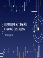 HOẠCH ĐỊNH sự THAY đổi của CÔNG TY SAMSUNG