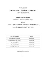 CHIẾN LƯỢC MARKETING CHO DÒNG BIA HEINEKEN  CỦA CÔNG TY HEINEKEN VIỆT NAM
