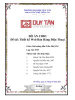 ĐỒ ÁN CDIO Đề tài Thiết kế Web Bán Hàng Điện Thoại