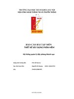 BÁO cáo bài tập môn THIẾT kế xây DỰNG PHẦN mềm hệ thống quản lý đặt phòng khách sạn 