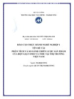 BÁO CÁO THỰC HÀNH NGHỀ NGHIỆP 1 TÊN ĐỀ TÀIPHÂN TÍCH VÀ SO SÁNH CHIẾN LƯỢC SẢN PHẨM CỦA BỘT GIẶT OMO VÀ TIDE TẠI THỊ TRƯỜNG VIỆT NAM