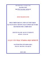 Phát triển dịch vụ tiền gửi tiết kiệm tại ngân hàng thương mại cổ phần quân đội   chi nhánh thừa thiên huế 