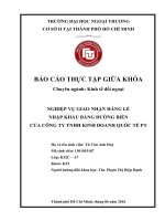 Nghiệp vụ giao nhận hàng lẻ nhập khẩu bằng đường biển của công ty tnhh kinh doanh quốc tế PT 