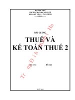 Bài giảng thuế và kế toán thuế 2 