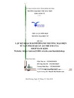 LẬP kế HOẠCH KINH DOANH THƯƠNG mại điện tử sản PHẨM QUẦN áo TRẺ EM của SHOP HAM KIDS 