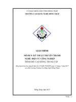 Giáo trình Kỹ thuật truyền thanh (Nghề: Điện tử công nghiệp - CĐ/TC) - Trường Cao đẳng Nghề Đồng Tháp