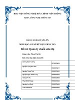 BÁO cáo bài tập lớn môn học cơ sở dữ LIỆU PHÂN tán đề tài quản lý chuỗi siêu thị 