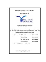 Nghiệp vụ ngoại thương đề tài giải pháp nâng cao xuất khẩu thanh long việt nam sang thị trường trung quốc 