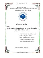 BÁO cáo đồ án đề tài PHÁT TRIỂN sản PHẨM củ hủ dừa dầm GIẤM kết hợp với cà rốt 