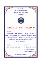 KHÓA LUẬN TỐT NGHIỆP ĐỀ TÀI:NGHIÊN CỨU CÁC NHÂN TỐ ẢNH HƯỞNG ĐẾN QUYẾT ĐỊNH VAY VỐN CỦA KHÁCH HÀNG CÁ NHÂN TẠI NGÂN HÀNG TMCP ĐẦU TƯ VÀPHÁT TRIỂN VIỆT NAM TRÊN ĐỊA BÀNTHỪA THIÊN HUẾ