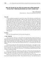 Một số ván đề về vai trò của khoa học công nghệ đối với sự phát triển nguồn nhân lực chất lượng cao