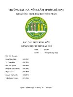 BÁO cáo THỰC HÀNH môn CÔNG NGHỆ CHẾ BIẾN RAU QUẢ bài 1 CHẾ BIẾN KIM CHI và mứt 