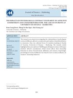 Ảnh hưởng của việc thực thi thỏa thuận tâm lý đến sự gắn kết tình cảm và hành vi công dân trường hợp sinh viên trường đại học tài chính   marketing 