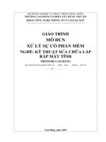 Giáo trình Xử lý sự cố phần mềm (Nghề: Kỹ thuật sửa chữa, lắp ráp máy tính - Cao đẳng): Phần 1 - Trường Cao đẳng Cơ điện Xây dựng Việt Xô