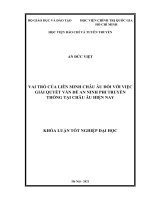 Vai trò của Liên minh châu Âu đối với việc giải quyết vấn đề an ninh phi truyền thống tại Châu Âu hiện nay