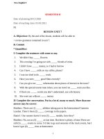 Giáo án dạy thêm anh 9 sách thí điểm ki 2 