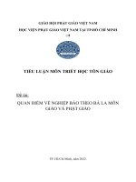TIỂU LUẬN môn TRIẾT học tôn GIÁO đề tài QUAN điểm về NGHIỆP báo THEO bà LA môn GIÁO và PHẬT GIÁO 