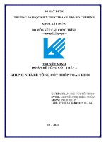 ĐỒ ÁN BÊ TÔNG CỐT THÉP KHUNG NHÀ BÊ TÔNG CỐT THÉP TOÀN KHỐI