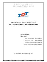 BÁO cáo môn THÍ NGHIỆM hóa đại CƯƠNG bài 1 ĐỊNH TÍNH và KHẢO sát PROTEIN 