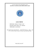 Giáo trình Sinh lý thực vật (Nghề: Khoa học cây trồng - Cao đẳng): Phần 1 - Trường Cao đẳng Cộng đồng Đồng Tháp