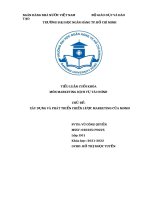 TIỂU LUẬN CUỐI KHÓA môn MARKETING DỊCH vụ tài CHÍNH CHỦ đề xây DỰNG và PHÁT TRIỂN CHIẾN lược MARKETING của MOMO 