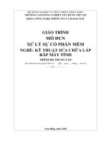 Giáo trình Xử lý sự cố phần mềm (Nghề: Kỹ thuật sửa chữa, lắp ráp máy tính - Trung cấp): Phần 1 - Trường Cao đẳng Cơ điện Xây dựng Việt Xô