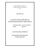 Xây dựng nông thôn mới huyện Thanh Chương, tỉnh Nghệ An