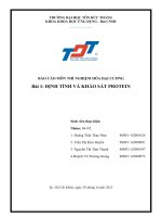 BÁO cáo môn THÍ NGHIỆM hóa đại CƯƠNG bài 1 ĐỊNH TÍNH và KHẢO sát PROTEIN 