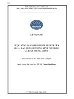 CUỘC SỐNG QUAN điểm TRIẾT THUYẾT của NGOẠI đạo SO SÁNH TRONG KINH TRUNG bộ và KINH TRUNG a hàm 