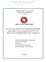 QUY LUẬT QUAN hệ sản XUẤT PHÙ hợp với TRÌNH độ PHÁT TRIỂN của lực LƯỢNG sản XUẤT và vận DỤNG vào sự NGHIỆP đổi mới ở nước TA HIỆN nay 