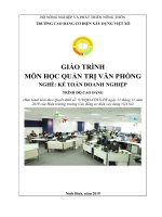 Giáo trình Quản trị văn phòng (Nghề: Kế toán doanh nghiệp - Cao đẳng) - Trường Cao đẳng Cơ điện Xây dựng Việt Xô