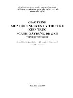 Giáo trình Nguyên lý thiết kế kiến trúc (Nghề: Xây dựng dân dụng và công nghiệp - Trung cấp): Phần 1 - Trường Cao đẳng Cơ điện Xây dựng Việt Xô