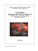 Giáo trình Kỹ thuật điện tử (Nghề: Sửa chữa lắp ráp máy tính - Cao đẳng): Phần 1 - Trường Cao đẳng Cơ điện Xây dựng Việt Xô