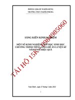 SKKN TIẾNG ANH KHỐI lớp 6 một số kinh nghiệm giúp học sinh học chương trình tiếng anh 6 đề án luyện kĩ năng nói hiệu quả 